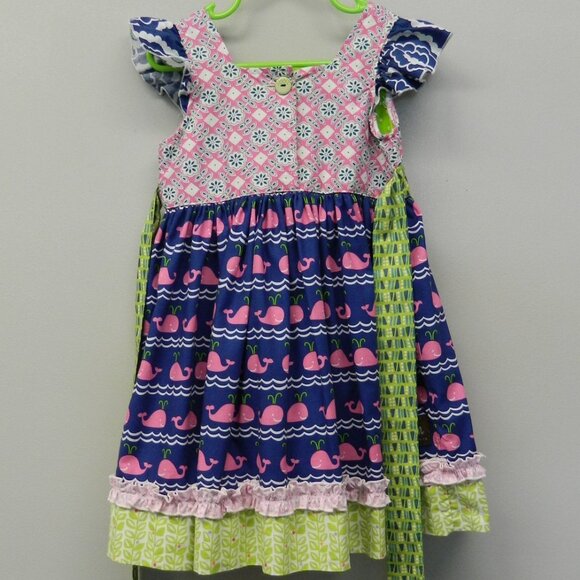 Matilda Jane Platinum Loves Me Dress Pink Whales size 4 - Picture 5 of 8